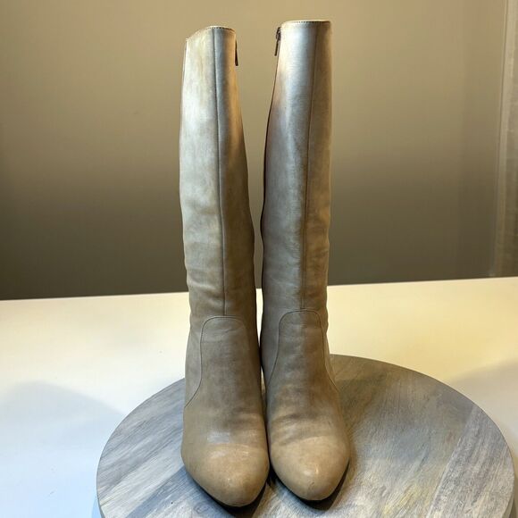 Caressa Women's Brown‎ Cream Leather Heeled Side Zip Boots US Size 6.5 M - Picture 4 of 13